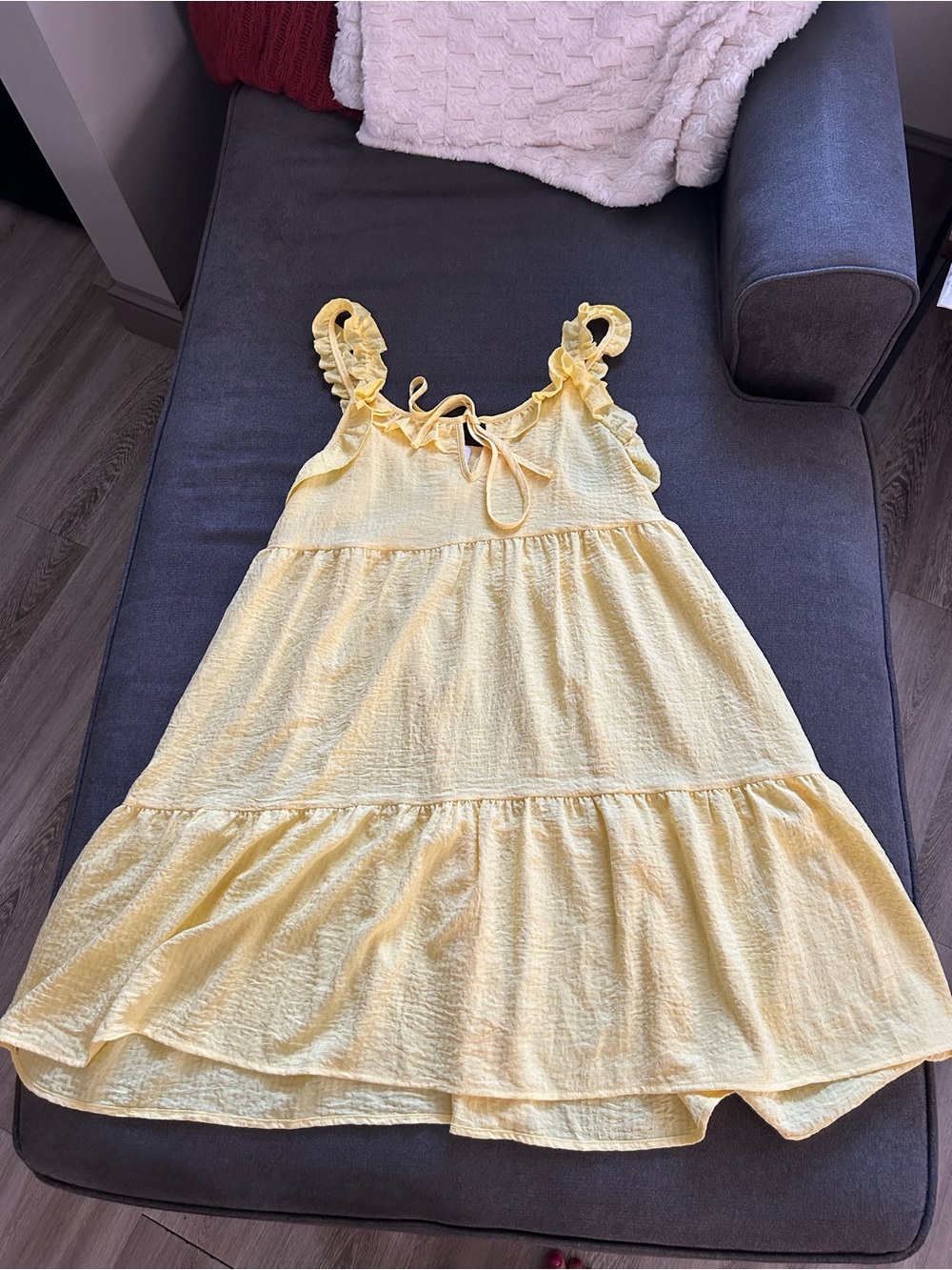 Pink lily Yellow Ruffled Sundress